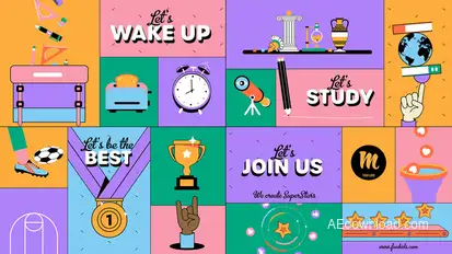 Funny Colorful Kids Intro Openers template preview