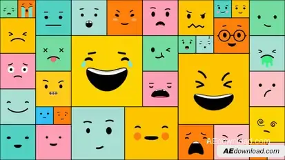 Funny Emoji for After Effects Elements template preview