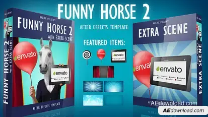 Funny Horse 2 Logo Reveal Video Displays template preview
