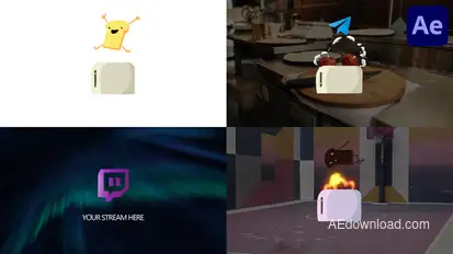 Funny Toast Logo for After Effects Logo Stings template preview