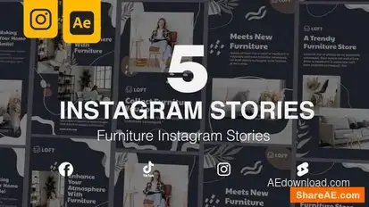 Furniture Real Estate Instagram Stories Openers template preview