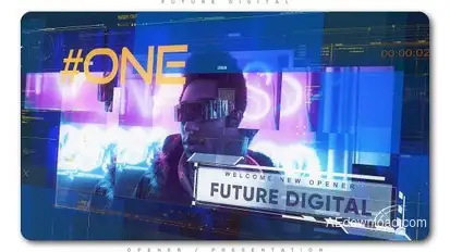 Future Digital Opener Presentation Video Displays template preview