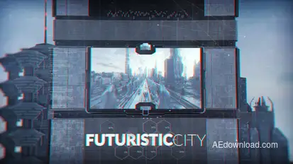 Futuristic City Video Displays template preview