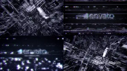 Futuristic Hi Tech Glitch Reveal Logo Stings template preview