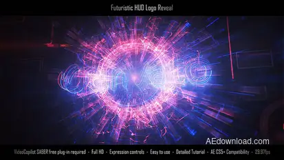 Futuristic HUD Logo Reveal Logo Stings template preview