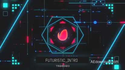 Futuristic intro Logo Stings template preview
