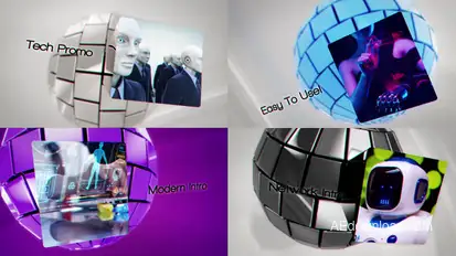 Futuristic Sphere Intro Video Displays template preview