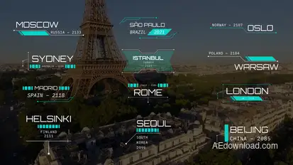 Futuristic Text Lower Thirds Titles template preview