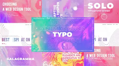 Galagramma typography pack Titles template preview