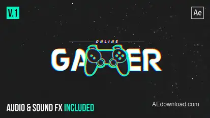 Gamer Glitch Logo Reveal Logo Stings template preview