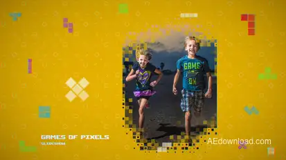 Games Of Pixels Slideshow Video Displays template preview
