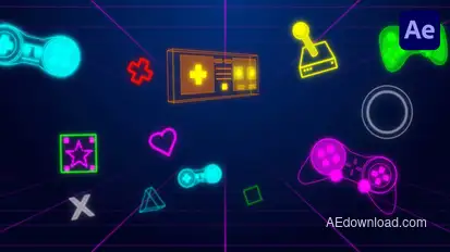 Gaming Icon Loopable Overlay Video Displays template preview