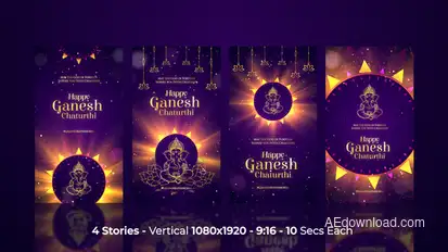 Ganesha Chaturthi Celebration Instagram Stories Openers template preview
