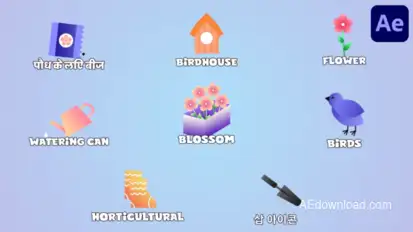 Garden Icons And Titles for After Effects Titles template preview