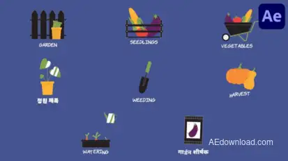 Gardening And Growing Icons And Titles for After Effects Titles template preview