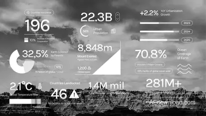 Geography Number Text Titles template preview