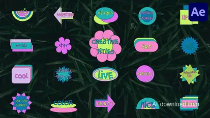 Geometric Cartoon Titles for After Effects Titles template preview