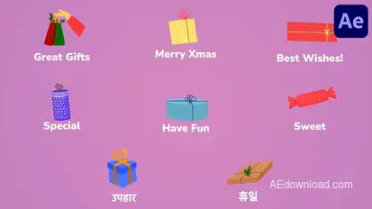 Gift Boxes Icons And Titles for After Effects Titles template preview