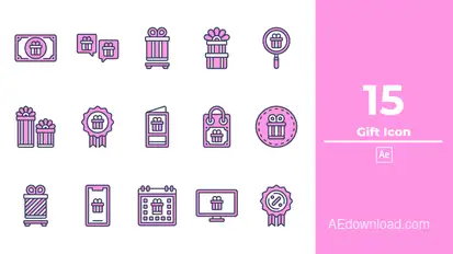Gift Icon After Effect Elements template preview
