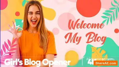 Girl's Blog Opener Openers template preview