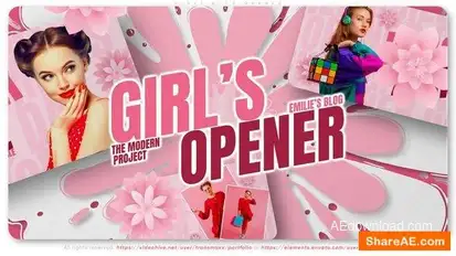 Videohive Girls Blog Opener 44570606 Openers template preview