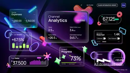 Glass Infographic Widget Logo Stings template preview