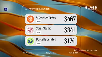 Glass Infographic Widget Infographics template preview