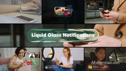 Glass Liquid Notifications Titles template preview