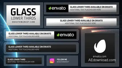 Glass Lower Thirds Elements template preview