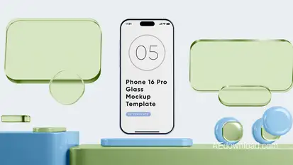 Glass Phone 16 Pro App Preview Screen Template Product Promo template preview
