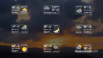 Glass Weather Titles | After Effects Titles template preview