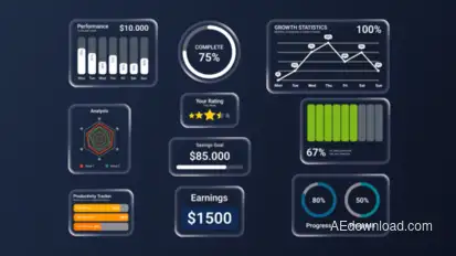 Glassmorphism Infographic Infographics template preview
