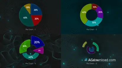 Glassmorphism Pie Charts Elements template preview