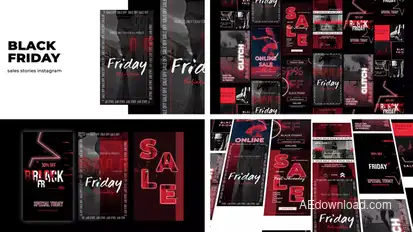 Glitch Black Friday Stories Instagram Product Promo template preview