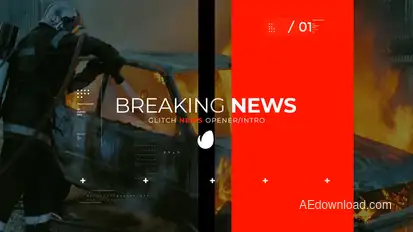 Glitch Breaking News broadcast-packages template preview