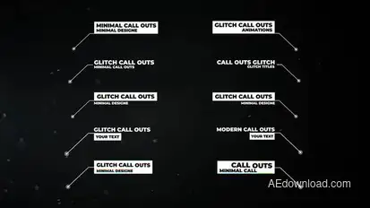 Glitch Call Outs | After Effects Titles template preview