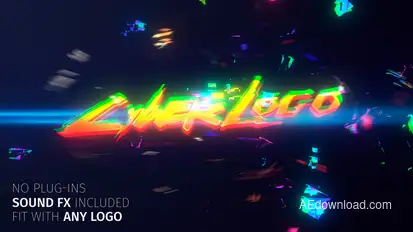 Glitch Cyber Logo Logo Stings template preview
