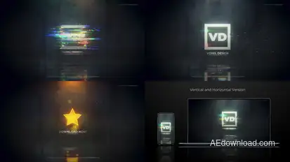 Glitch Dissolve Logos Transitions Reveal Logo Stings template preview