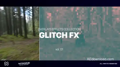 Glitch Effects Overlays Collection Vol. 01 Elements template preview