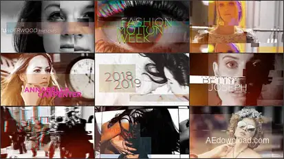 Glitch Fashion Motion Week broadcast-packages template preview
