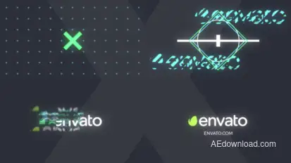 Glitch Intro Logo Stings template preview