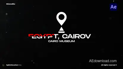 Glitch Location Titles Titles template preview