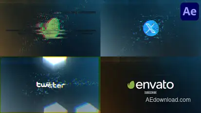 Glitch Logo for After Effects Logo Stings template preview
