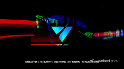 Glitch logo Logo Stings template preview