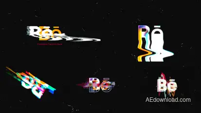 Glitch Logo 5in1 Logo Stings template preview