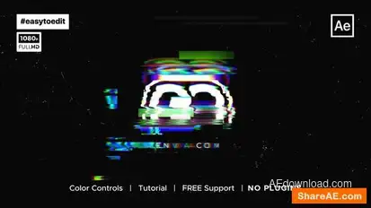 Glitch Logo Animation Logo Stings template preview