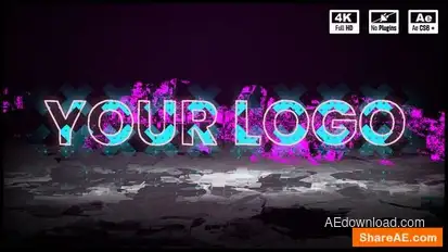 Glitch Logo Animation Logo Stings template preview