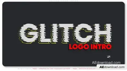Glitch Logo Intro Logo Stings template preview