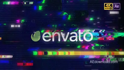 Glitch Logo Intro Logo Stings template preview