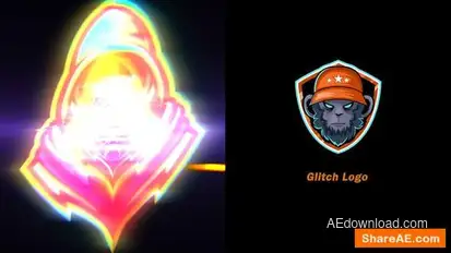 Glitch Logo Intro Logo Stings template preview